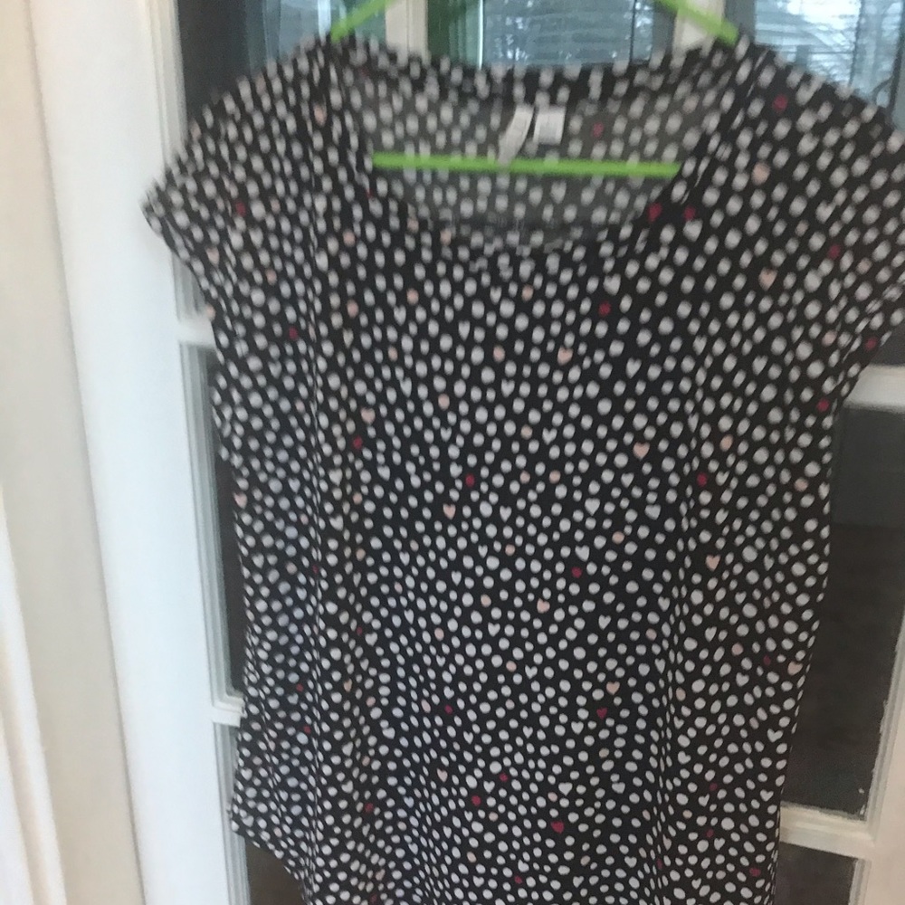 Elle Cap sleeve dot print top